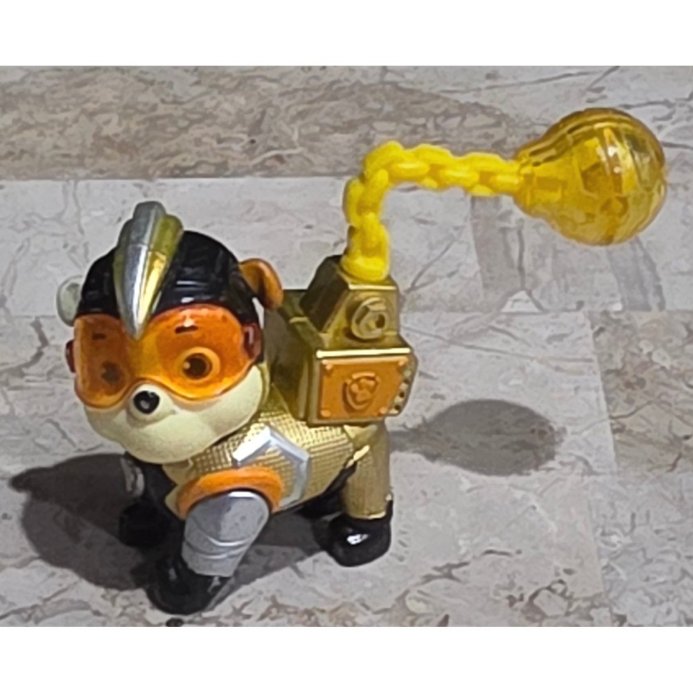 Paw Patrol Rubble Mighty Pups Charged Up Gold Action Figure Wrecking Ball